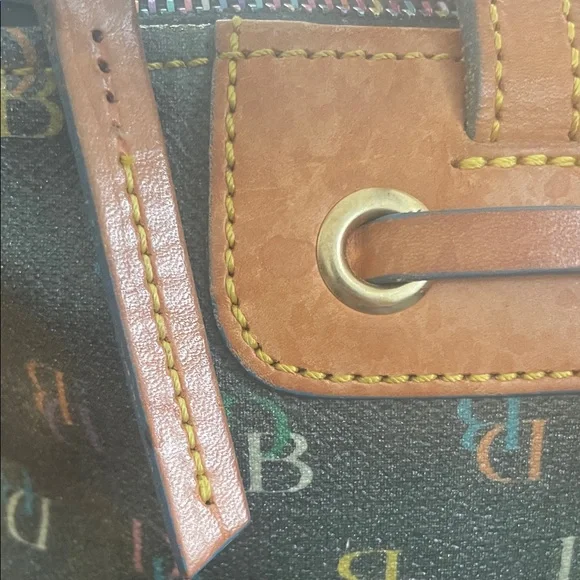 Dooney & Bourke Vintage Brown and Tan Signature Series Collection Shoulder Bag - Picture 10 of 16